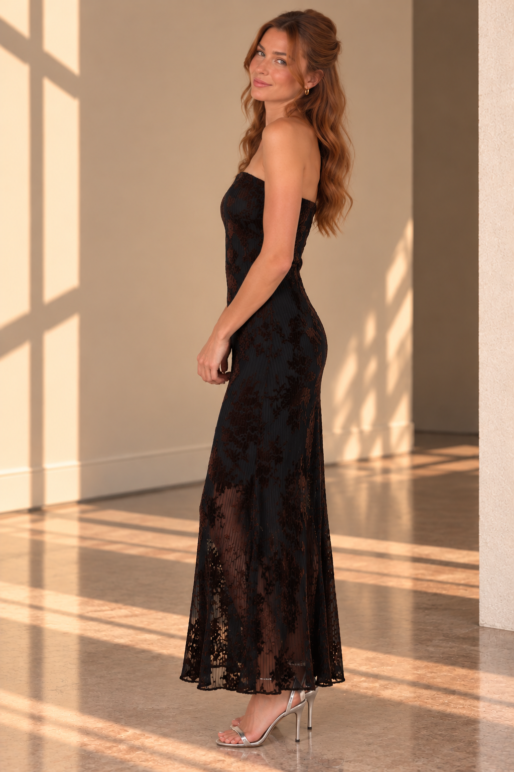 Black Floral Alegra Maxi Dress