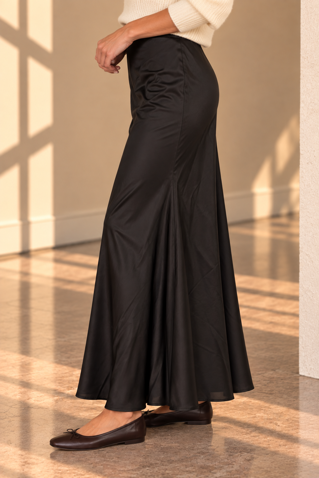 Black Night Satin Skirt