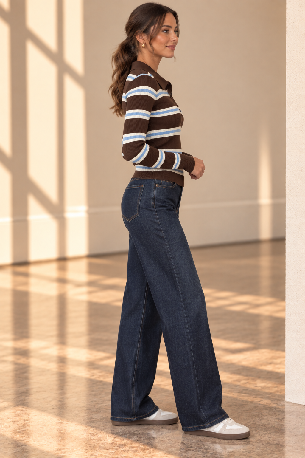 Brown and Blue Abby Top