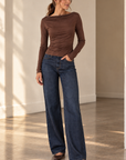 Brown Calypso Long Sleeve Top