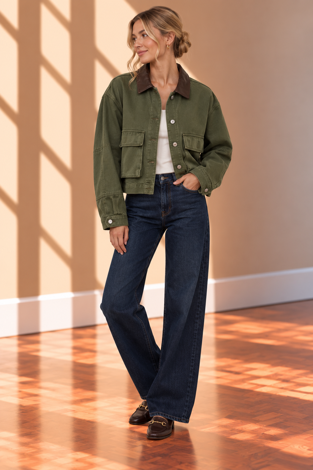 Dusk Sage Rey Cropped Chore Jacket