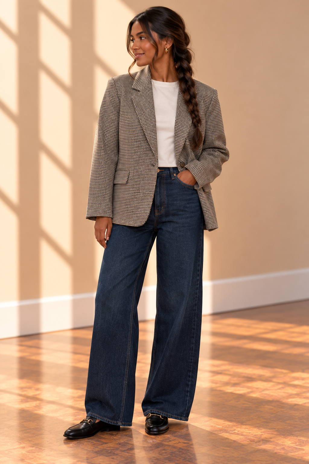 Dark Chocolate Evan Check Blazer