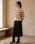 Beige & Black Evelyn Sweater