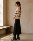 Beige & Black Evelyn Sweater