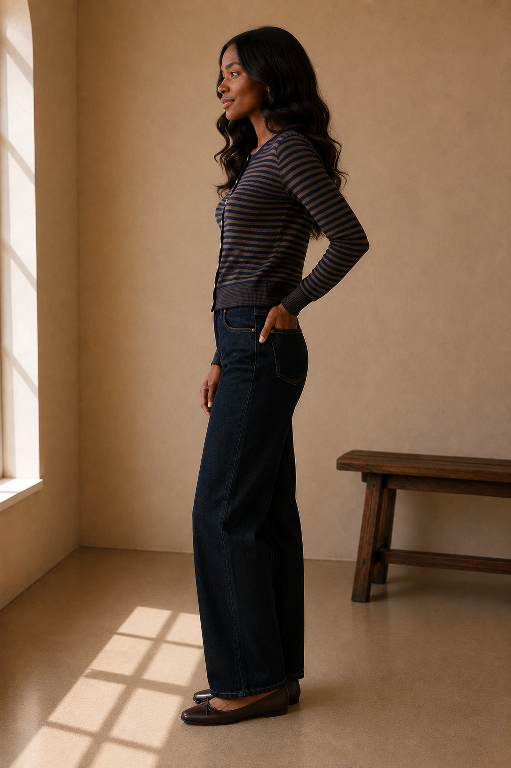 Brown &amp; Navy Carolina Sweater