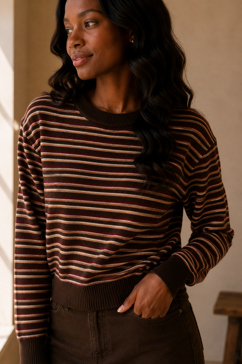 Brown Multi Amari Sweate
