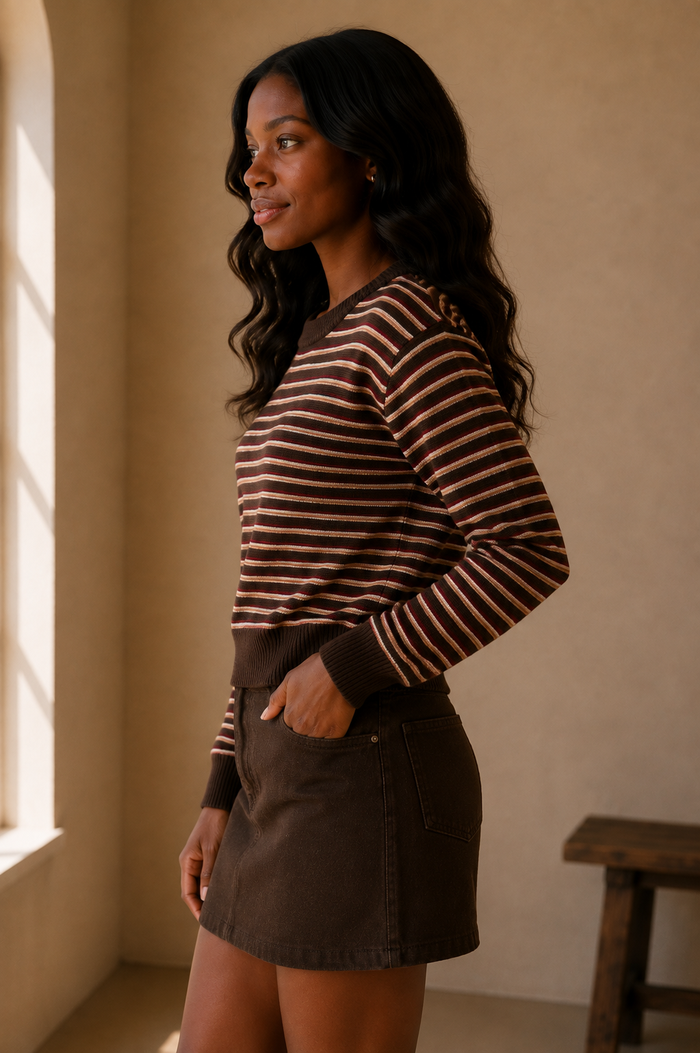 Brown Multi Amari Sweate