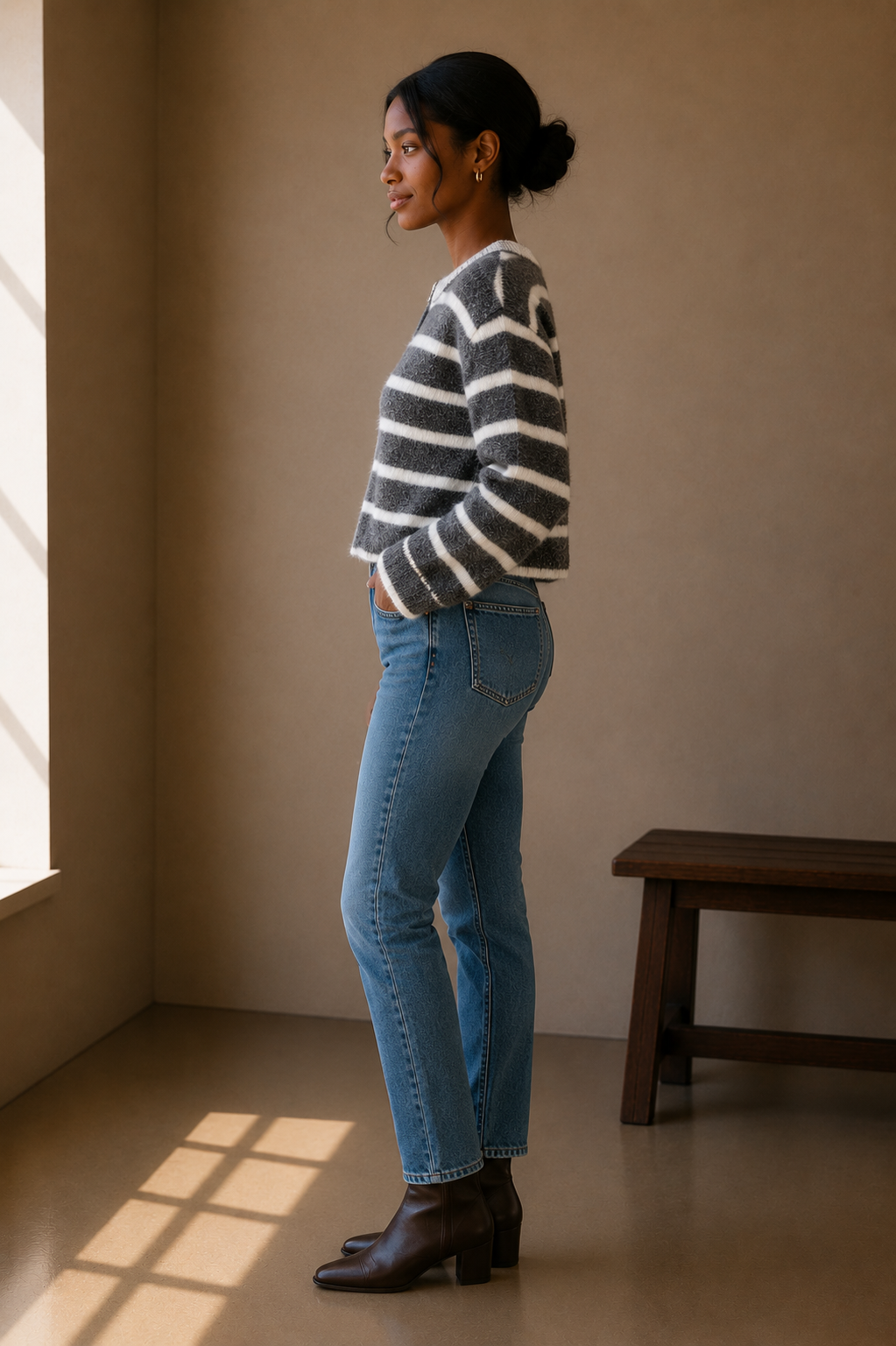 Heather Grey &amp; Ivory Sweater