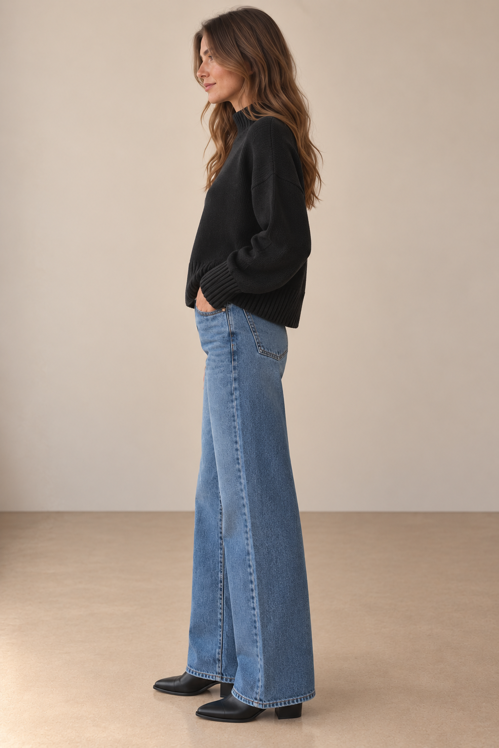 Black Uptown Mock Sweater