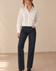 White Bronagh Cropped Button Up