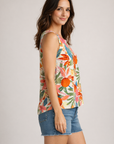 White Multi Camryn Flared Top