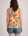 White Multi Camryn Flared Top