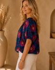 Navy Tyson Blouse - FTM3418-1