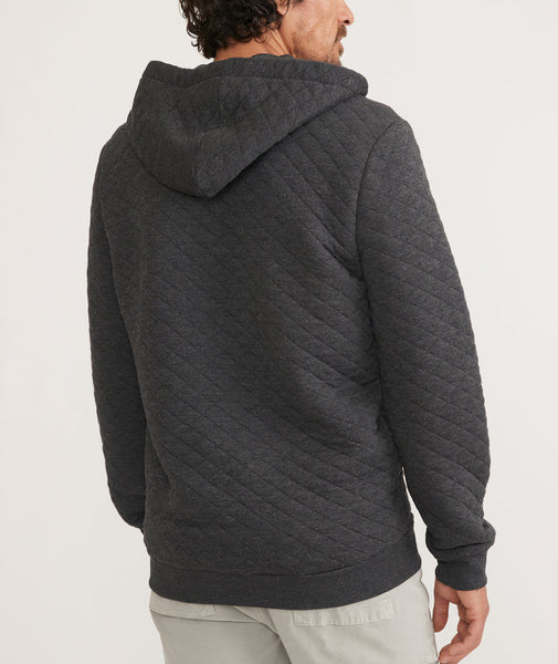 Dark Heather Grey Corbet Quilted Full Zip Hoodie