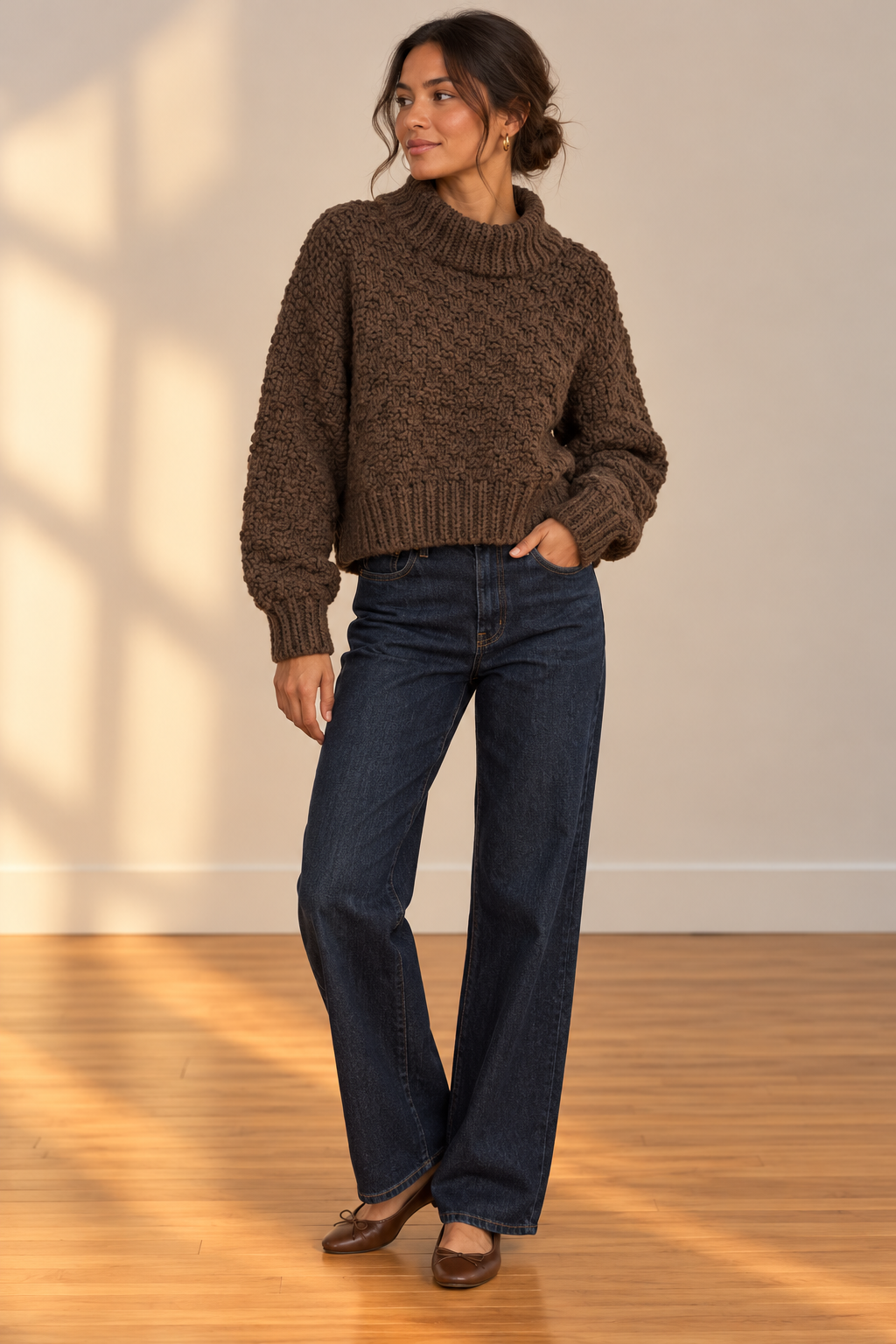 Espresso Coco Cable Knit Sweater