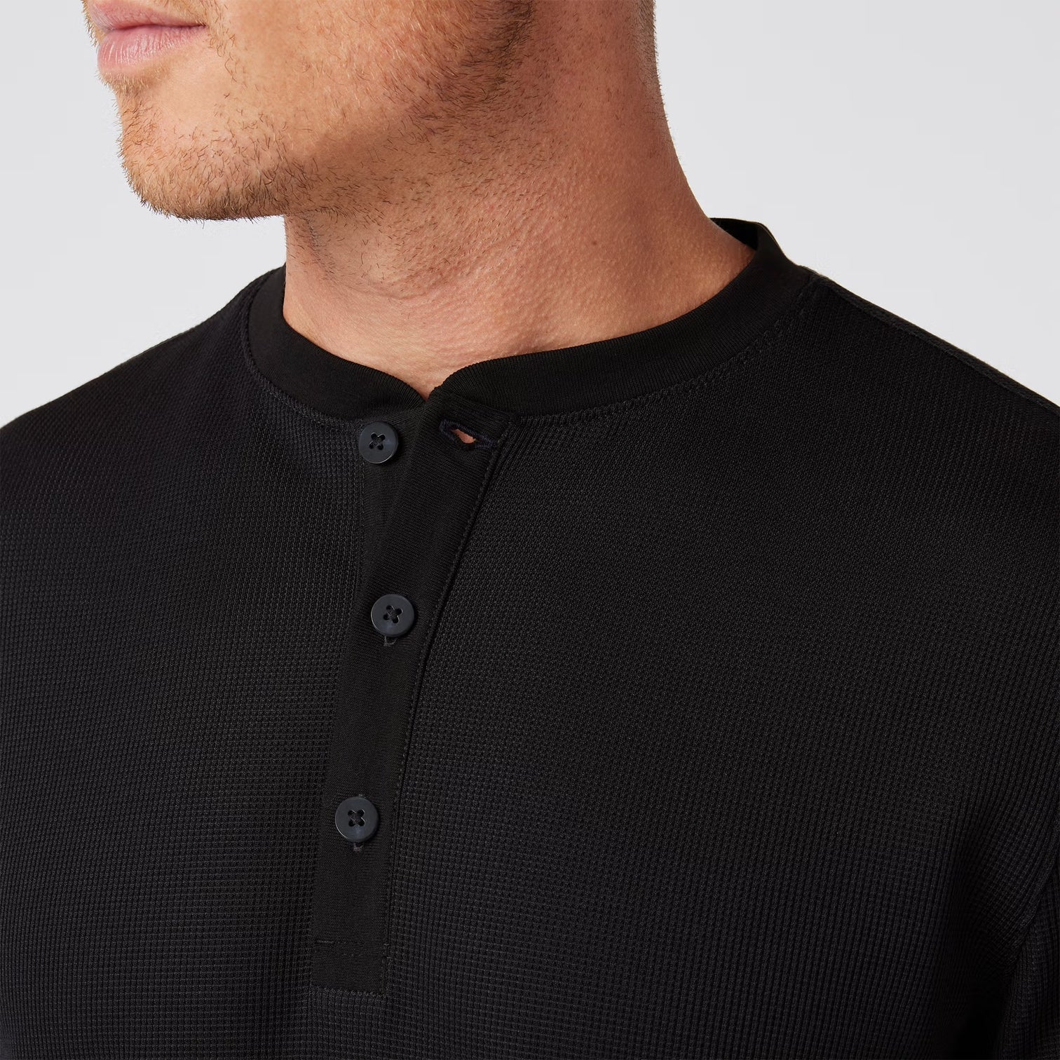 Black Solid Henderson ls Henley