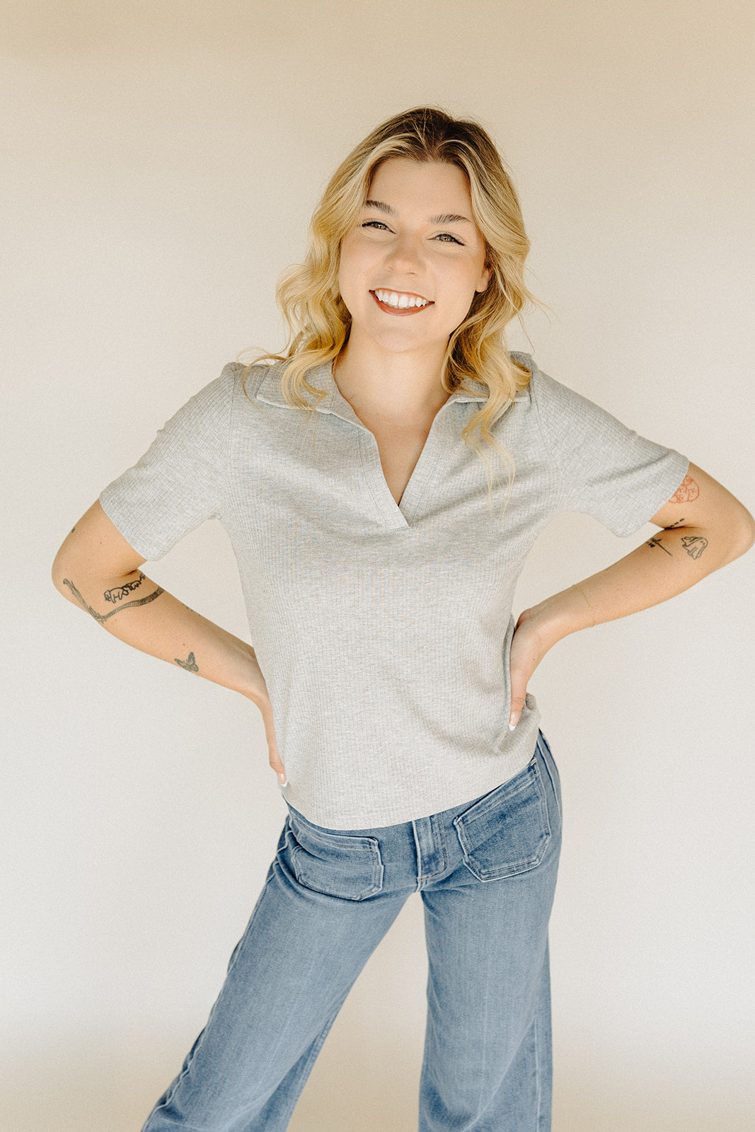 Heather Grey Adrianna Top
