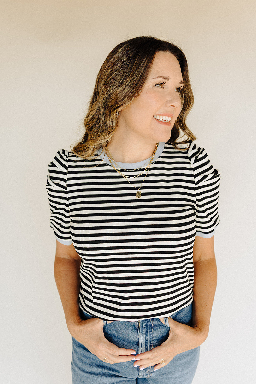 Black &amp; Cream Angela Top