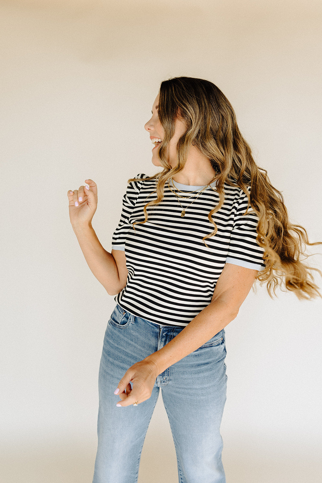 Black &amp; Cream Angela Top