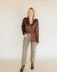 Espresso Harper Satin Blouse
