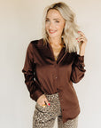 Espresso Harper Satin Blouse