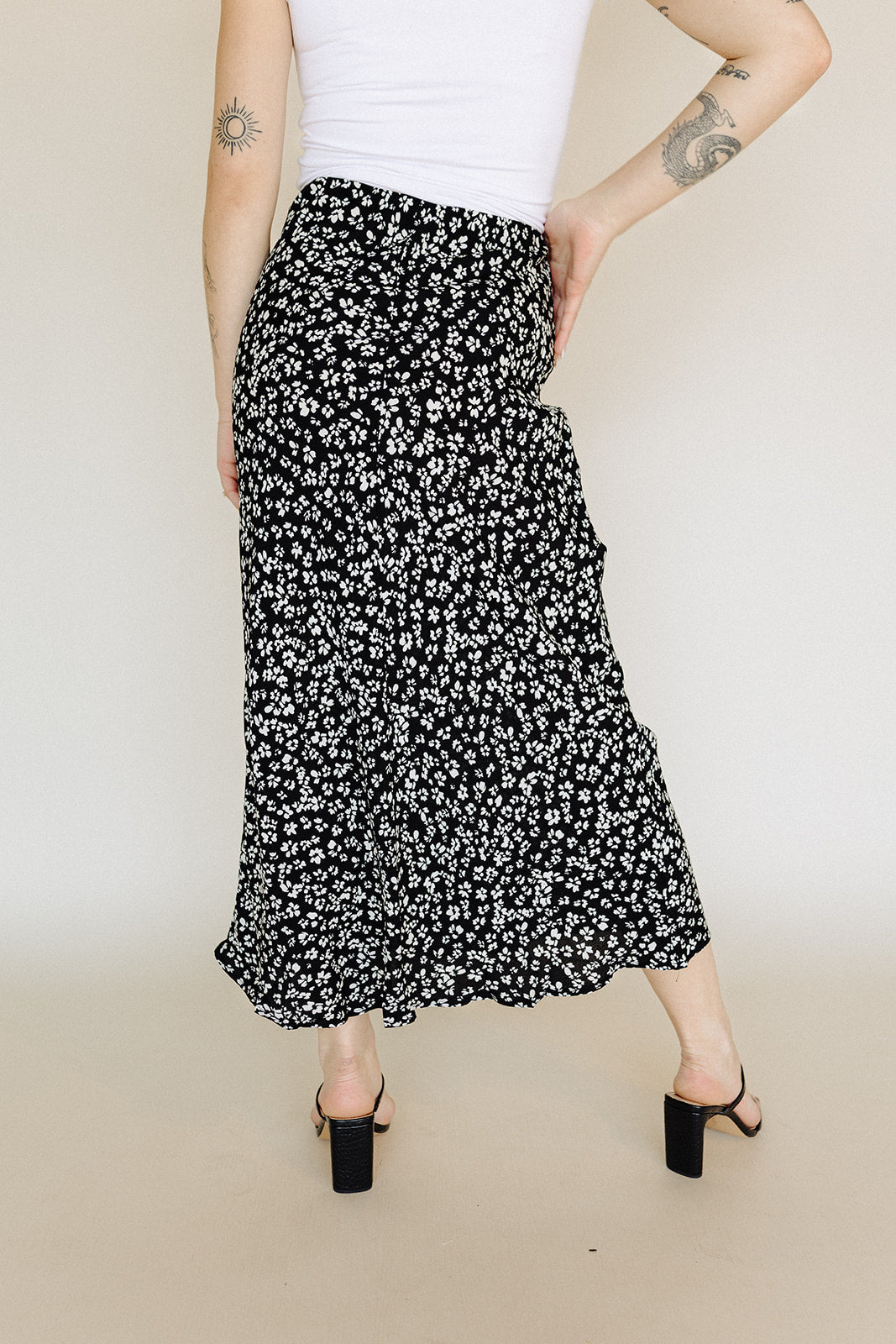 Black Floral Loretta Skirt