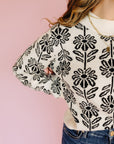 Black Flower Ella Sweater