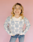 Baby Blue Flower Ella Sweater