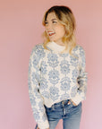 Baby Blue Flower Ella Sweater