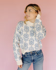 Baby Blue Flower Ella Sweater