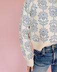 Baby Blue Flower Ella Sweater