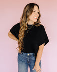 Black Elsie Sweater Top