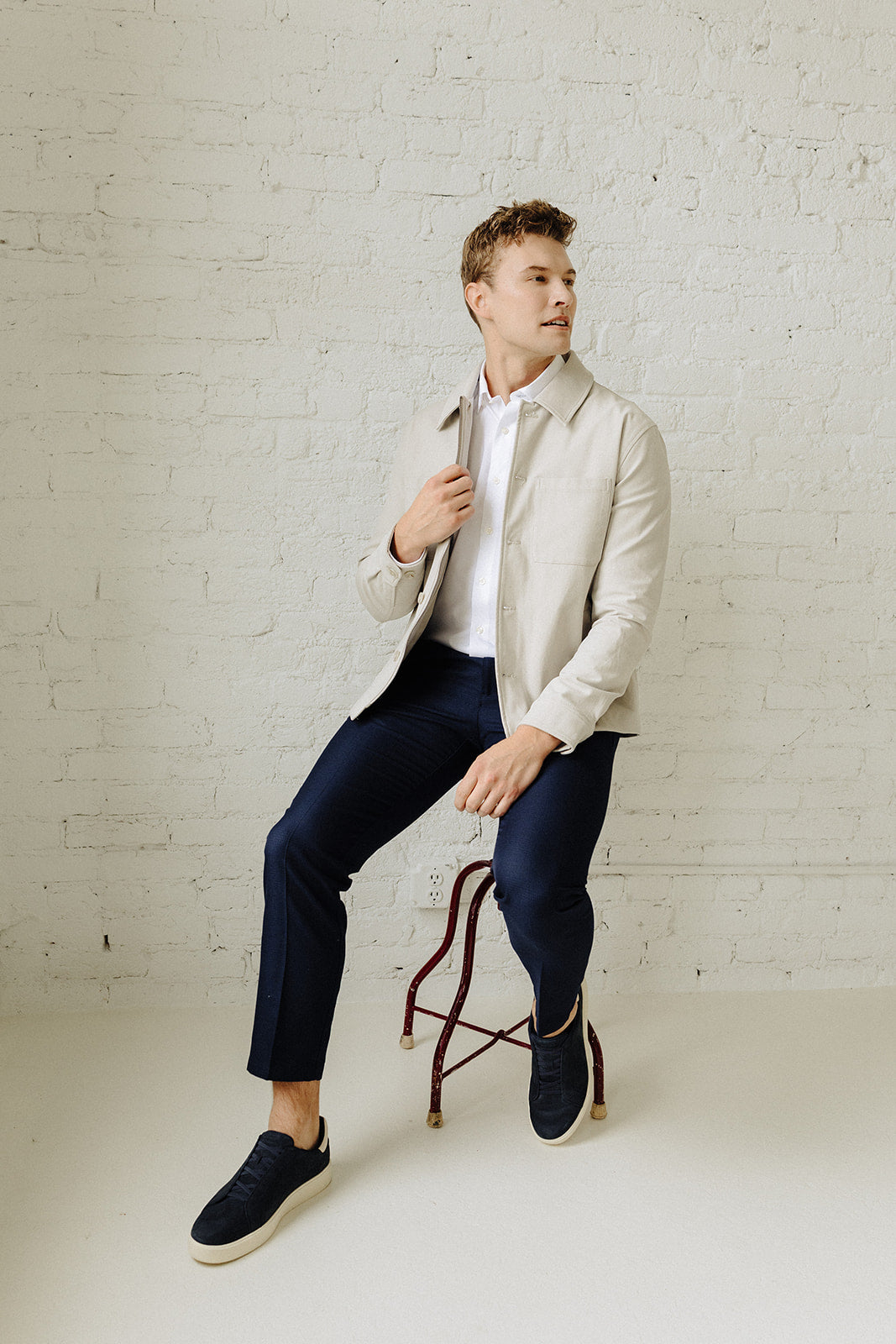 Dark Navy Como Reg Houndstooth Suit Pants