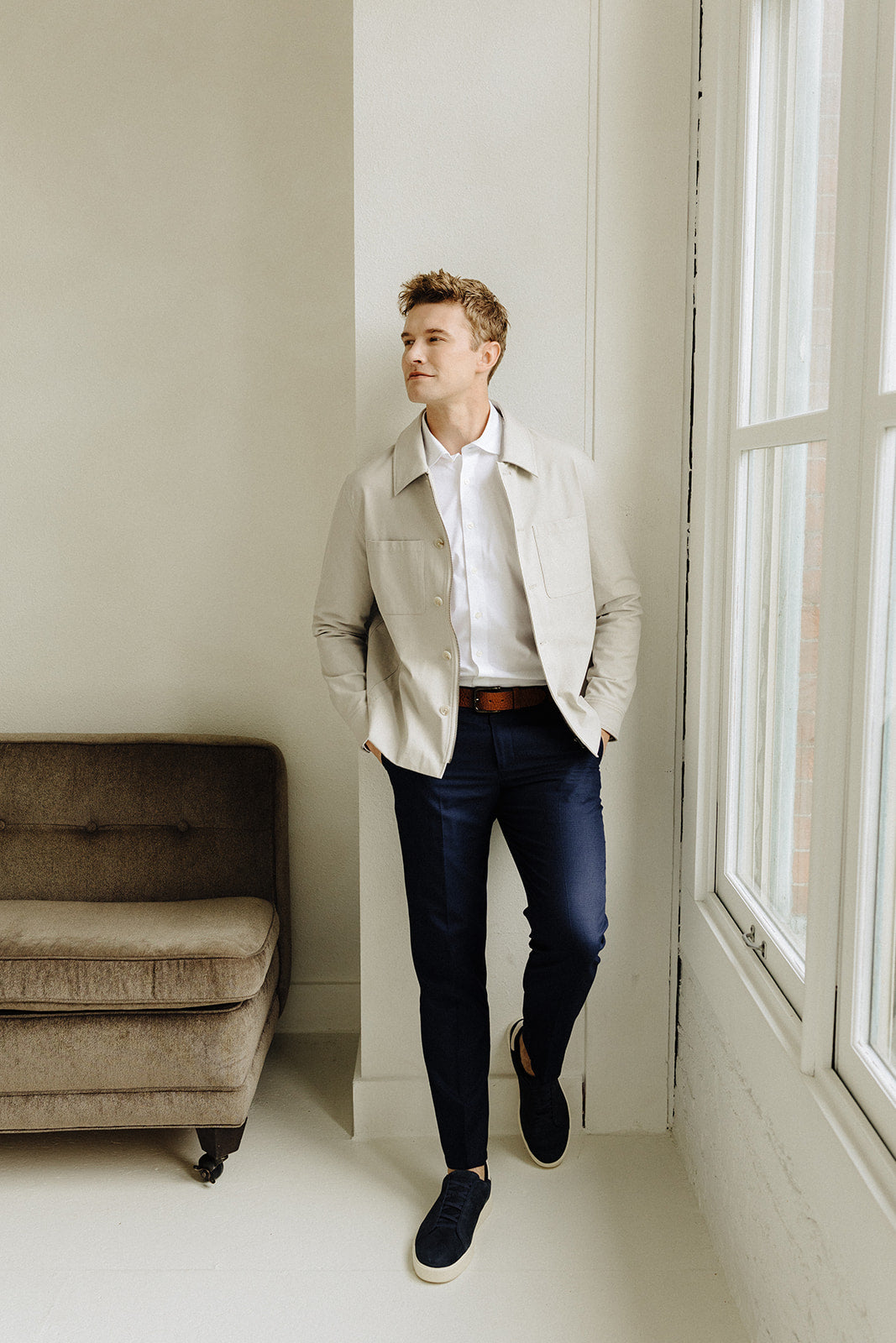 Dark Navy Como Reg Houndstooth Suit Pants