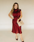 Burgundy Andromeda Midi Dress