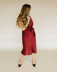 Burgundy Andromeda Midi Dress
