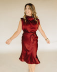 Burgundy Andromeda Midi Dress
