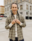 Olive Gravel Plaid Madras Button Down Shirt