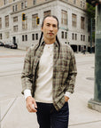 Olive Gravel Plaid Madras Button Down Shirt