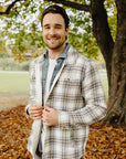 Natural/Blue Plaid Max Herringbone Overshirt