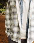 Natural/Blue Plaid Max Herringbone Overshirt