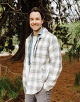 Natural/Blue Plaid Max Herringbone Overshirt