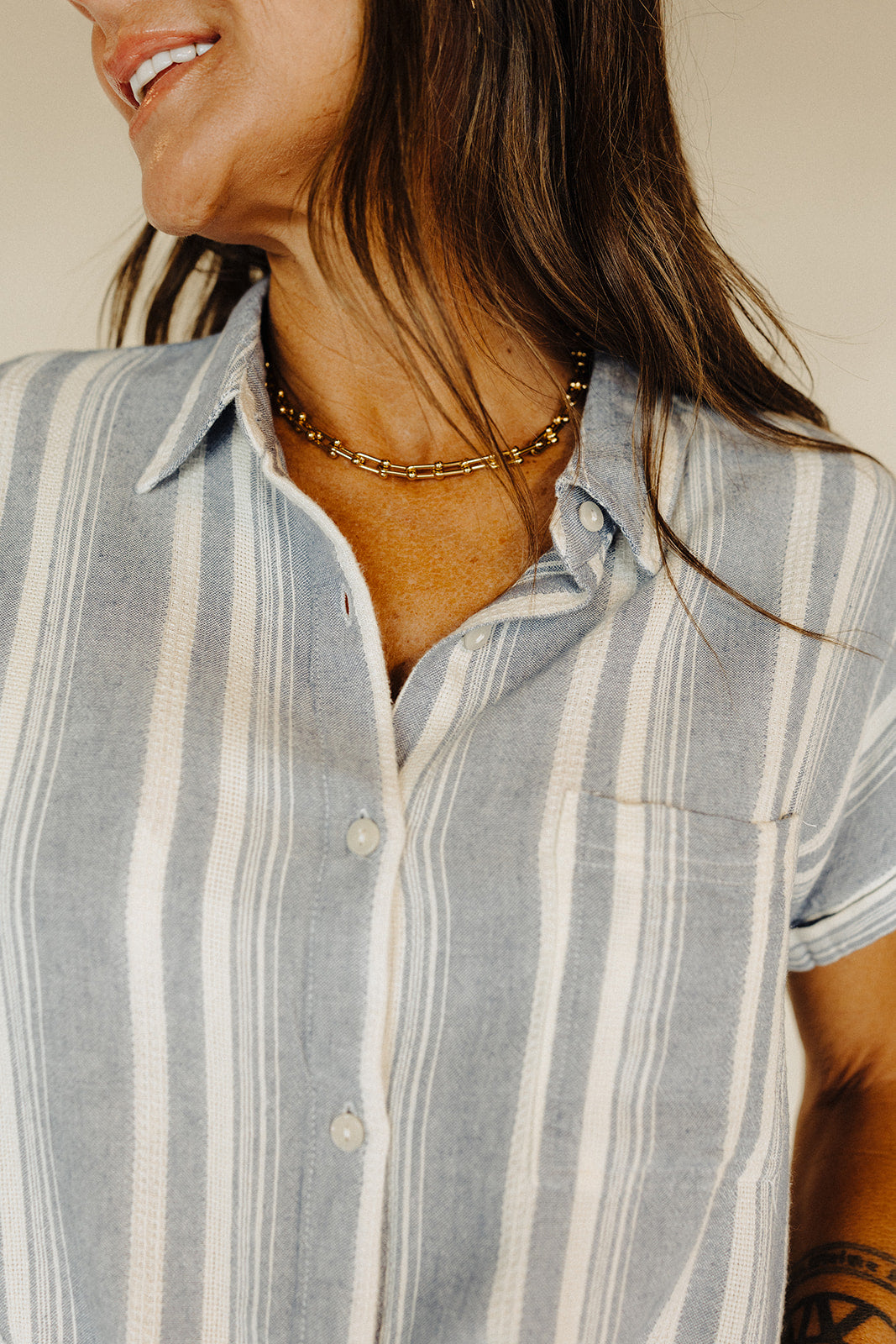 Ivory Blue Benny Shirt