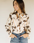 Cream Floral Echoes Of Romance Top