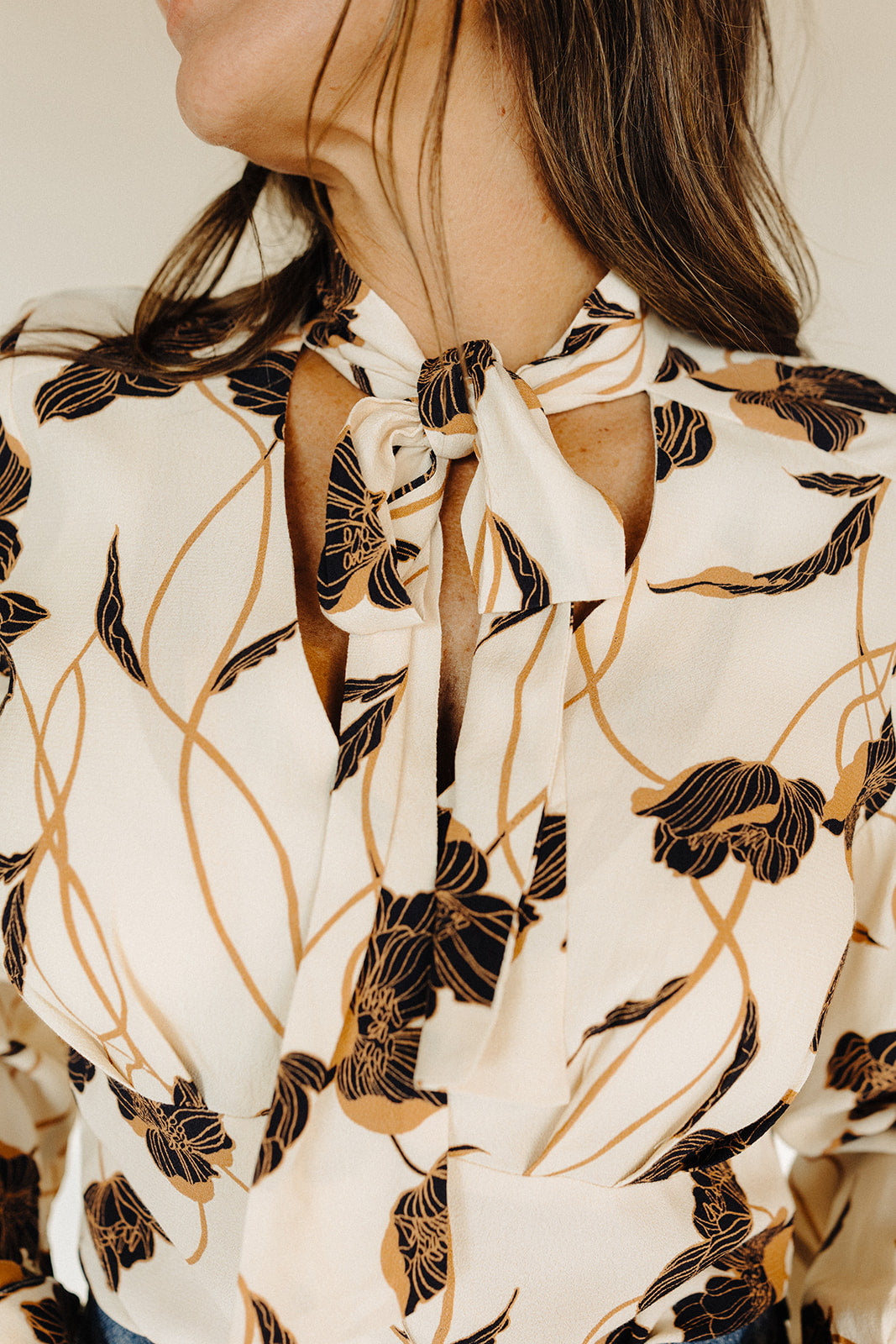 Cream Floral Echoes Of Romance Top