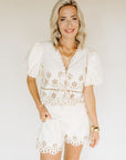 Ivory Eyelet Eva Shorts