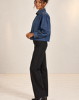 Dark Denim Shoulder Epaulet Detail