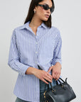 Mariner White Stripe Elsa Button Up