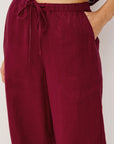 Berry Hibiscus Embroidery Emmie Pants