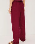 Berry Hibiscus Embroidery Emmie Pants